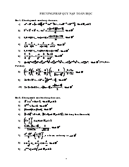 Bài tập Phương pháp quy nạp toán học 11