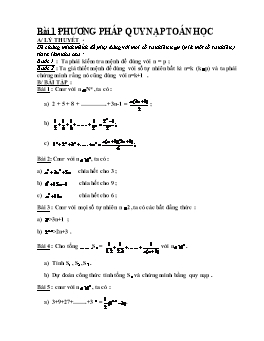 Bài tập Phương pháp quy nạp toán học