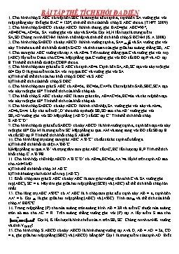 Bài tập thể tích khối đa diện