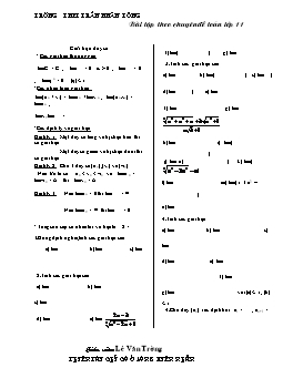 Bài tập theo Chuyên đề Toán lớp 11