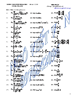 Bài tập Tích phân (phương pháp đổi biến số)