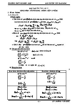Bµi tëp ôn thi lại 11 (Đạo hàm và phương trình tiếp tuyến)