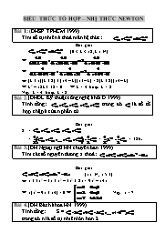 Biểu thức tổ hợp – Nhị thức Newton