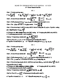 Bộ đề ôn thi HKII môn Toán khối 11 – cơ bản