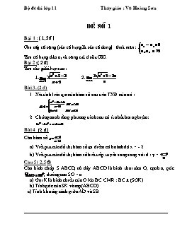 Bộ đề thi lớp 11 mon Toán - Thầy giáo : Vũ Hoàng Sơn