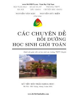 Các Chuyên đề bồi dưỡng học sinh giỏi toán