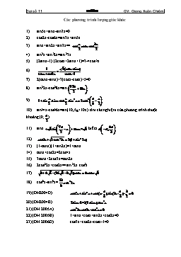 Các phương trình lượng giác khác