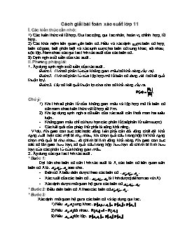 Cách giải bài toán xác suất lớp 11