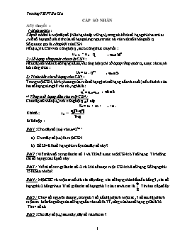 Cấp số nhân - Lý thuyết và bài tập