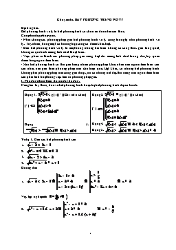 Chuyên đề: Bất phương trình vô tỷ