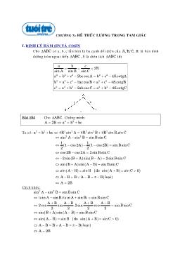 Chuyên đề Lượng giác - Chương X: Hệ thức lượng trong tam giác