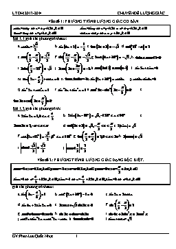 Chuyên đề luyện thi Đại học: Lượng giác