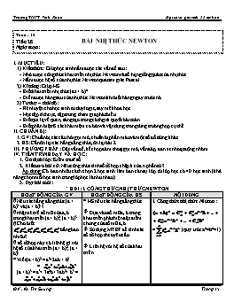 Đại số và giải tích 11 cơ bản tiết 28: Nhị thức Newton