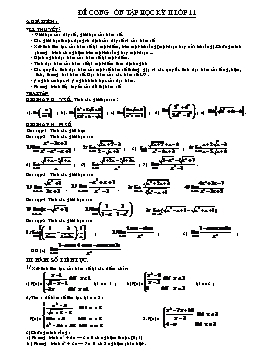 Đề cương ôn tập học kỳ II lớp 11 môn Toán