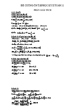 Đề cương ôn tập học kỳ II Toán 11