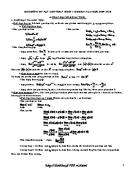 Đề cương ôn tập môn Toán khối 11CB HKII