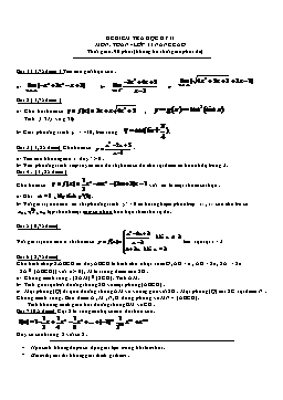 Đề kiểm tra học kỳ II môn: Toán - Lớp 11 nâng cao