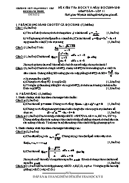 Đề kiểm tra học kỳ II môn Toán – lớp 11