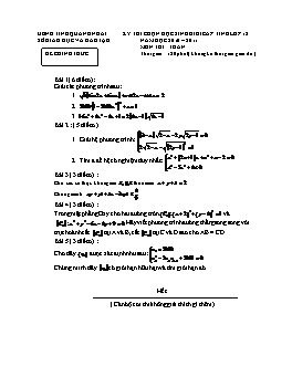 Đề thi chọn học sinh giỏi cấp tỉnh Quảng Ngãi lớp 12 năm học 2010 – 2011 môn thi: Toán