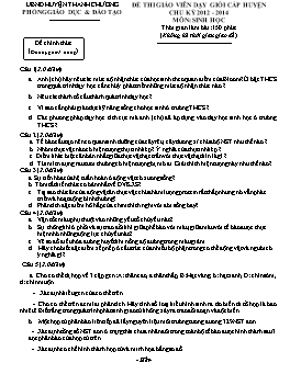 Đề thi giáo viên dạy giỏi cấp huyện Thanh Chương chu kỳ 2012 - 2014 môn: Sinh học