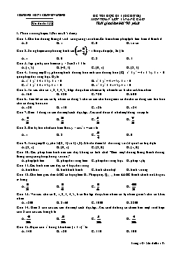 Đề thi học kì I (đề dự bị) môn Toán lớp 11 nâng cao