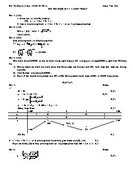 Đề thi học kỳ I – Môn Toán 12