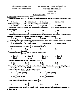 Đề thi học kỳ I – Môn Toán khối 11 chương trình chuẩn (đề dự bị)
