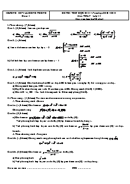 Đề thi thử học kì 2 – Môn Toán lớp 11