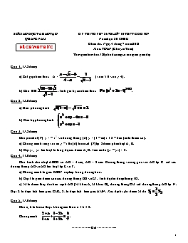 Đề thi tuyển sinh vào lớp 10 THPT chuyên tỉnh Quảng Nam năm học 2012 - 2013 môn thi: Toán chuyên
