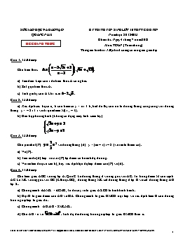 Đề thi tuyển sinh vào lớp 10 THPT chuyên tỉnh Quảng Nam năm học 2012 - 2013 môn thi: Toán chung