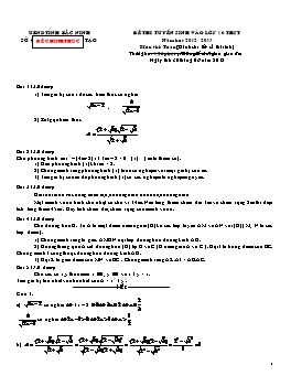 Đề thi tuyển sinh vào lớp 10 THPT tỉnh Bắc Ninh năm học 2012 - 2013 môn thi: Toán