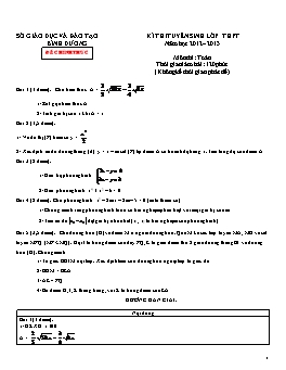 Đề thi tuyển sinh vào lớp 10 THPT tỉnh Bình Dương năm học 2012 - 2013 môn thi: Toán
