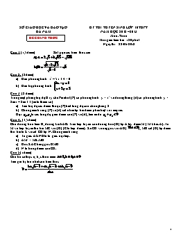 Đề thi tuyển sinh vào lớp 10 THPT tỉnh Hà Nam năm học 2012 - 2013 môn thi: Toán