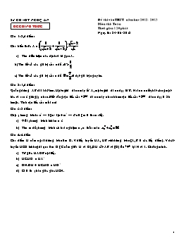 Đề thi tuyển sinh vào lớp 10 THPT tỉnh Nghệ An năm học 2012 - 2013 môn thi: Toán