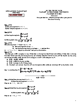 Đề thi tuyển sinh vào lớp 10 THPT tỉnh Phú Thọ năm học 2012 - 2013 môn thi: Toán