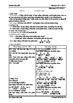 Giáo án Đại 8 tiết 27: Luyện tập