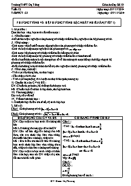 Giáo án Đại số 10 tiết 23: Phương trình và hệ phương trình bậc nhất nhiều ẩn (tiết 1)