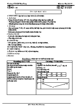 Giáo án Đại số 10 tiết 30: Ôn tập học kì 1