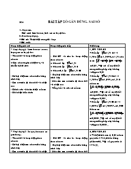 Giáo án Đại số 11: Bài tập số gần đúng. Sai số