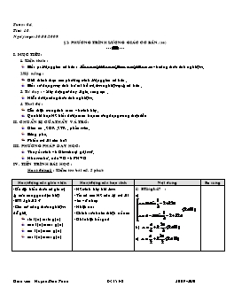 Giáo án Đại số 11 Cơ bản tiết 10: Phương trình lượng giác cơ bản (tt)