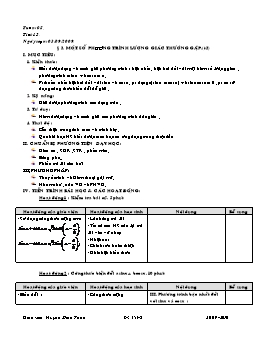 Giáo án Đại số 11 Cơ bản tiết 13, 14: Một số phương trình lượng giác thường gặp