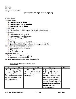 Giáo án Đại số 11 Cơ bản tiết 24: Hoán vị - Tổ hợp – chỉnh hợp (t1)