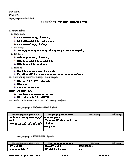 Giáo án Đại số 11 Cơ bản tiết 27: Hoán vị - Tổ hợp – chỉnh hợp (t4)