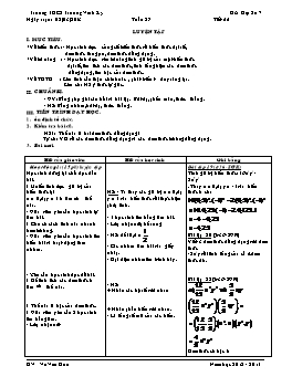 Giáo án Đại số 7 - Tuần 27 - Trường THCS Trương Vĩnh Ký