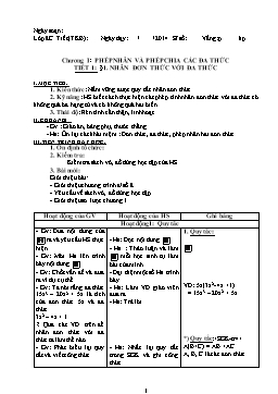 Giáo án Đại số 8 - Học kì I