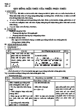 Giáo án Đại số 8 tiết 25 đến 30