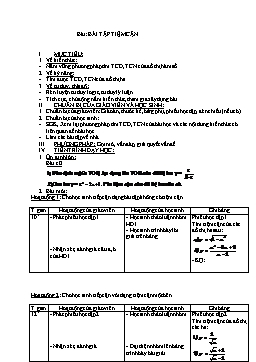 Giáo án Đại số: Bài tập tiệm cận