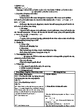 Giáo án Đại số Giải tích 11 tiết 1: Hàm số lượng giác (1/4)