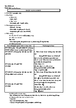 Giáo án Đại số Giải tích 11 tiết 29: Thực hành (máy tính cầm tay)