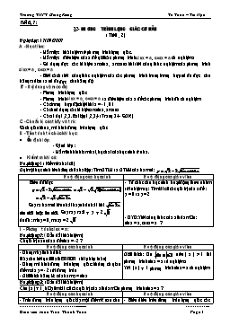 Giáo án Đại số & Giải tích 11 tiết 6 - 11: Phương trình lượng giác cơ bản